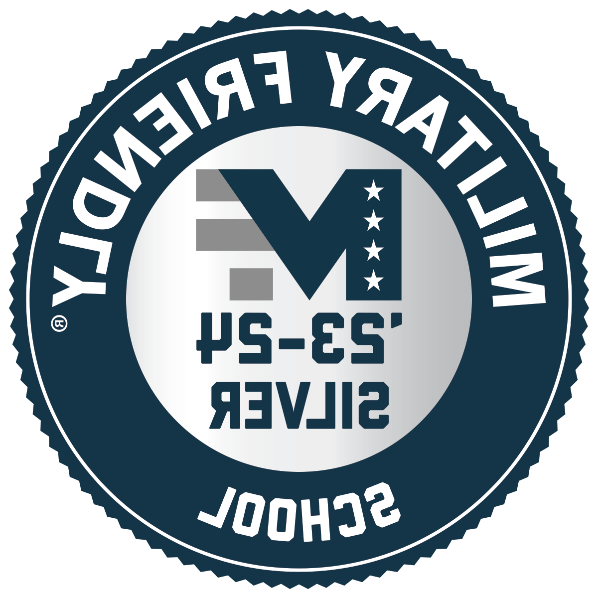 Logo designating Wayland as a Military Friendly school